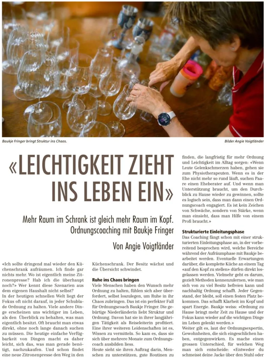 Ausschnitt Aroser Zeitung Ordnung mit Baukje