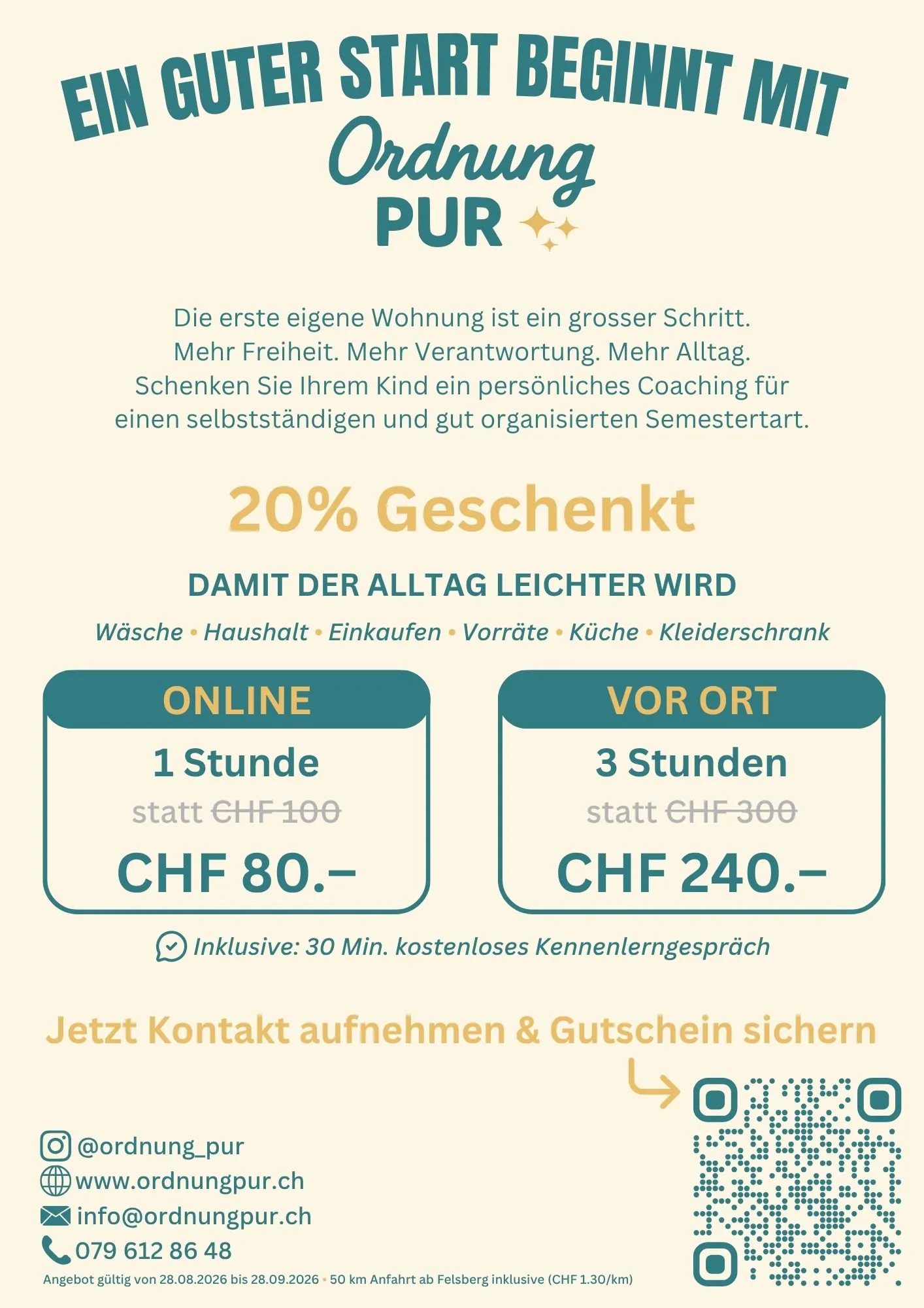 Semesterstart 20% Rabatt September 2026